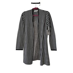 KASPER Black and White Long Sweater NWT Size S